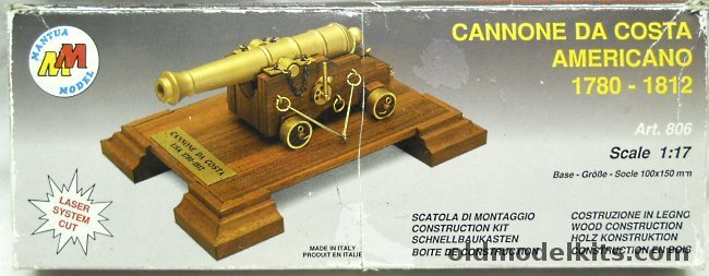 Mantua 1/17 American Coastal Defence Cannon 1780-1812, 806 plastic model kit